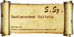 Sedlatschek Szilvia névjegykártya