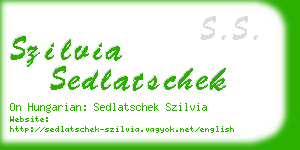 szilvia sedlatschek business card